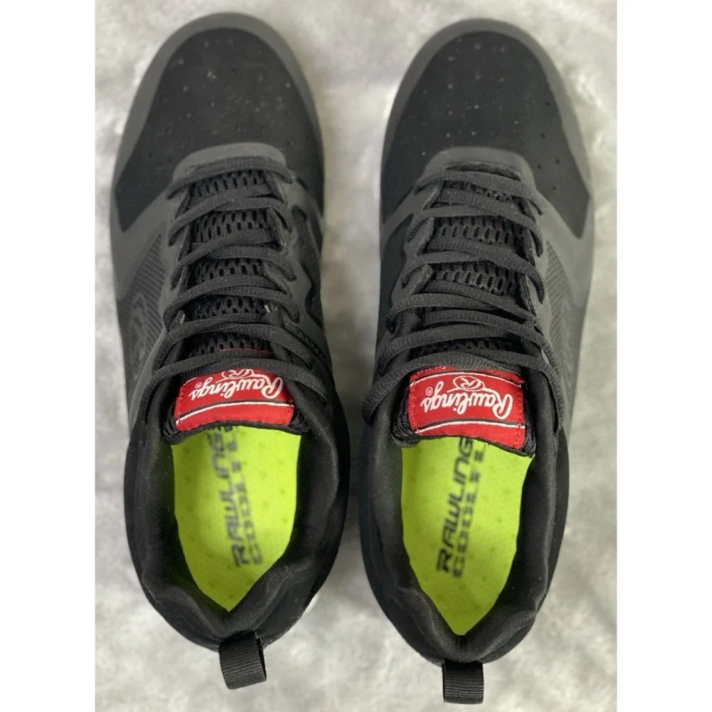 Rawlings Chrome Series Brazen Baseball Cleats Mens 7.5 Black White Chrome Spike